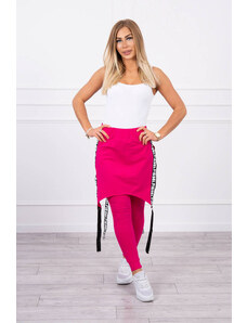 K-Fashion Kalhoty/oblek s nápisem selfie fuchsiová