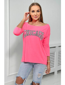 K-Fashion Halenka s potiskem Chicago pink neon