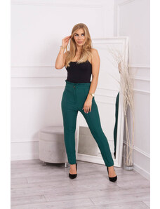 K-Fashion Tmavě zelené kalhoty na míru