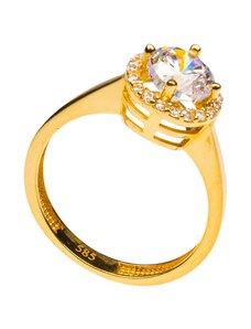 Dámský prsten ze 14kt Zlata se Zirkony Planet Shop