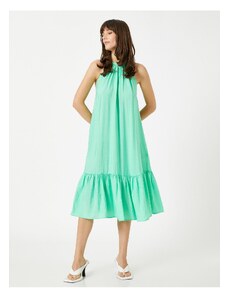 Koton Layered Halter Neck Midi Length Dress