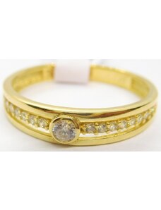 Klenoty Budín Dámský zásnubní zlatý prsten se zirkony 585/1,68gr vel. 53 H1116