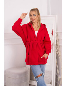 K-Fashion Zateplená bunda do pasu červené barvy