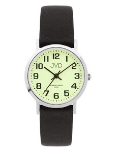 JVD Dámské módní ocelové hodinky na černém řemínku JVD J4012.10