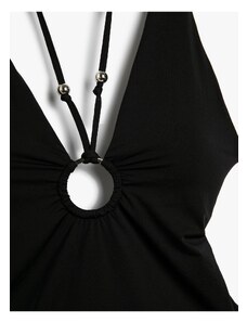 Koton Strapless Swimwear with Window Detailed Bead Detail with Metal Accessories.