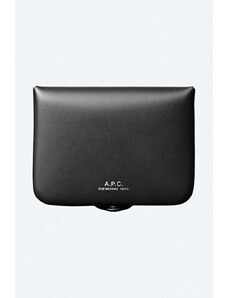 Kožená peněženka A.P.C. Josh Coin-Purse černá barva, PXAWV.H63176-BLACK
