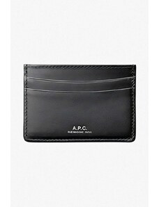 Kožené pouzdro na karty A.P.C. Cartes Andre černá barva, PXAWV.H63028-BLACK