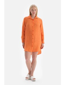 Dagi Oranžová lněná košile