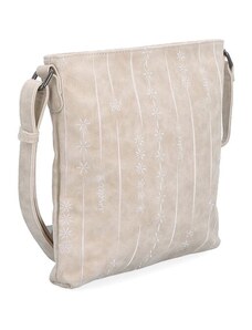 Dámská crossbody kabelka s výšivkou Famito 6302 béžová