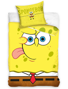 TipTrade Bavlněné povlečení 140x200 + 70x90 cm - Sponge Bob Emoji