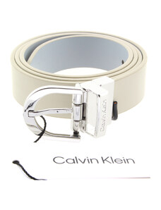 CALVIN KLEIN Dámský kožený oboustranný pásek beige-blue K60K609981-0GY-622