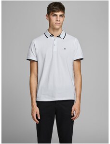 Bílé pánské polo tričko Jack & Jones Paulos - Pánské