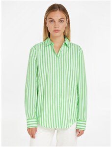 Světle zelená dámská pruhovaná košile Tommy Hilfiger - Dámské