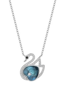 GRACE Silver Jewellery Stříbrný náhrdelník Swarovski Elements Alexa - stříbro 925/1000, labuť