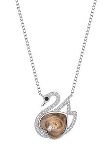 GRACE Silver Jewellery Stříbrný náhrdelník Swarovski Elements Alexa - stříbro 925/1000, labuť