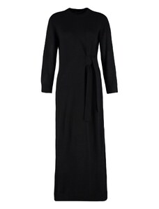 Trendyol černé šněrovací šaty s detailním svetrem