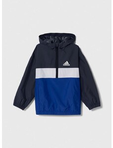 Dětská bunda adidas tmavomodrá barva