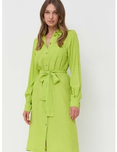 Šaty s příměsí hedvábí Pinko zelená barva, mini, 100126.A01P