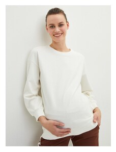LC Waikiki Crew Neck Plain Long Sleeve Cotton Maternity Sweatshirt
