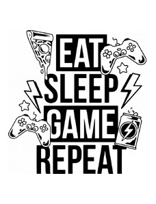 Gravon Samolepka na zeď Eat, sleep, game, repeat