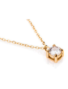 franco bene Diamond pozlacený náhrdelník - stříbrný