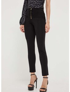 Kalhoty Pinko dámské, černá barva, přiléhavé, medium waist
