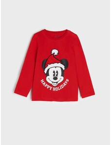 Sinsay - Tričko s dlouhými rukávy Mickey Mouse - červená