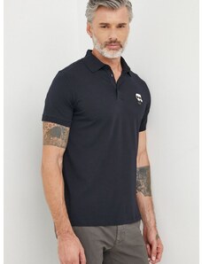 Polo tričko Karl Lagerfeld tmavomodrá barva, s aplikací, 500221.745022
