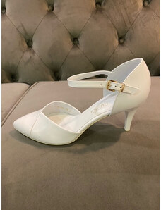 StudioAgnes Svatební obuv kožené lodičky bílé 4435