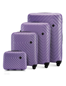 Sada kufrů ABS s geometrickým ražením Wittchen, fialová, ABS