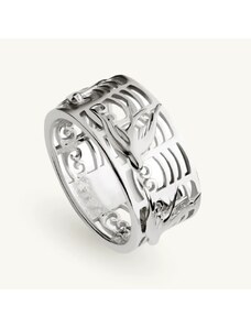 SilveAmo Široký stříbrný prsten Vlaštovky, obvod 57 mm
