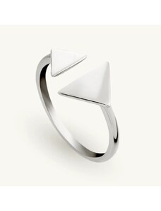 SilveAmo Stříbrný prsten Dva trojúhelníky obvod 53 mm
