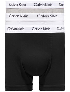 Pánské trenky 3 Pack Trunks Cotton Stretch 0000U2662G998 černá/bílá/šedá - Calvin Klein