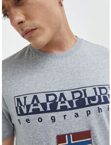 Tričko Napapijri šedá barva