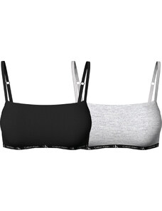 Dámská podprsenka 2 Pack Bralettes CK96 000QF7215EBGH černá/šedá - Calvin Klein