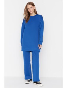 Trendyol Dark Blue Crew Neck Scuba Knitted Tracksuit