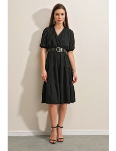 Bigdart 2377 Belt Knitted Dress - Black