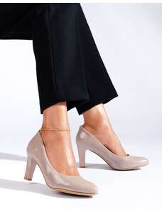 Classic pumps on the post beige Shelvt