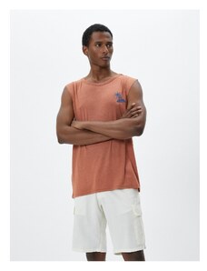 Koton Palm Tree Printed Sleeveless T-Shirt Crew Neck Viscose Blended