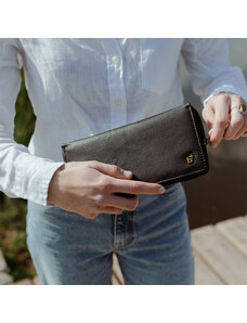Bagind Donna Sirius - Dámská kožená peněženka černá, ruční výroba, český design