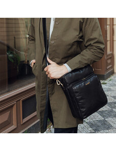 Bagind Journal Sirius - Dámská i pánská kožená crossbody taška černá, ruční výroba, český design