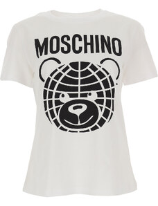 Moschino Tričko pro ženy Ve výprodeji v Outletu, Bílá, Bavlna, 2024, 38 40