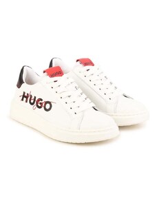 Dětské kožené sneakers boty HUGO bílá barva