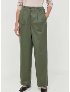 Kalhoty Weekend Max Mara dámské, zelená barva, široké, high waist