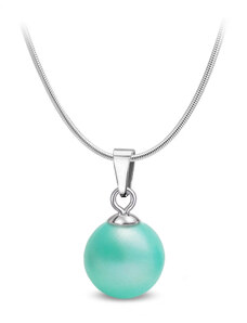 Jewellis ČR Jewellis ocelový perlový náhrdelník s perlou Swarovski - Iridescent Light Turquoise
