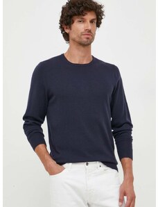 Vlněný svetr Calvin Klein pánský, tmavomodrá barva, lehký