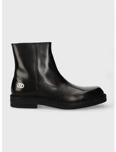 Kožené boty Karl Lagerfeld KRAFTMAN pánské, černá barva, KL11440