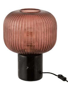 Červená skleněná stolní lampa J-line Rufo