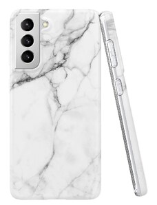 WOZINSKY Wozinsky Marble silikónové pouzdro pro Samsung Galaxy S21 5G bílá
