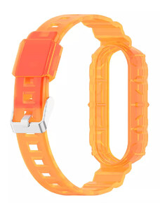 Techsuit Řemínek na hodinky Xiaomi Mi Band 5 / 5 NFC / 6 / 6 NFC / Amazfit Band 5 Oranžová